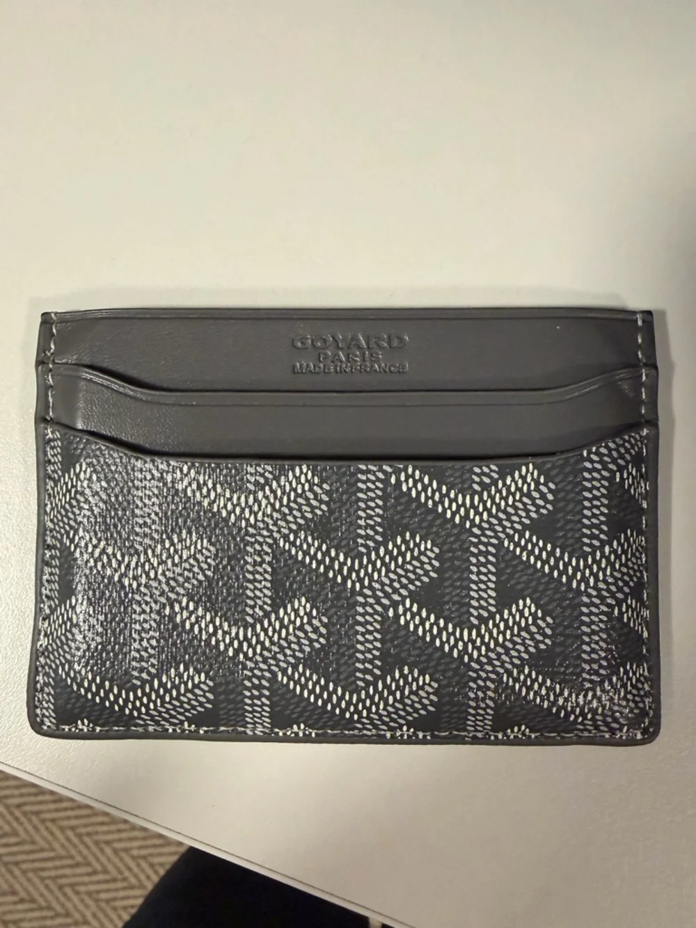 Goyard Black and White Card Holder in Goyardine Canvas